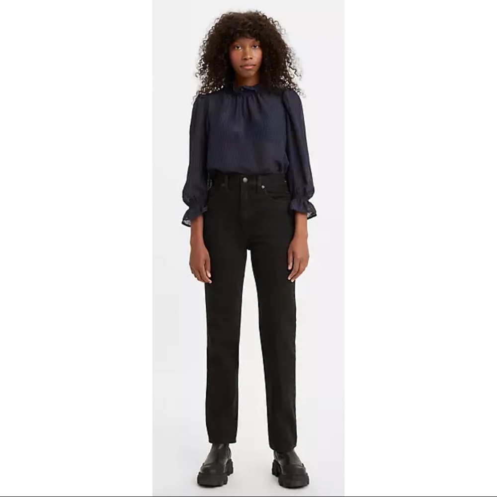 Levi’s 70s High Slim Straight Jeans (Trainwreck Black Wash)